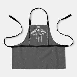 Tablier Chef Chef du nom gris garçon Apron