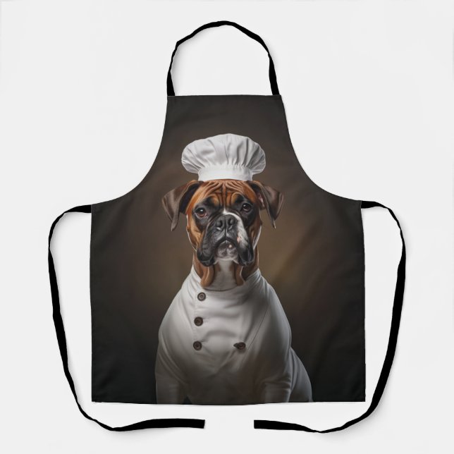 Tablier Chef chien de boxe (Recto)
