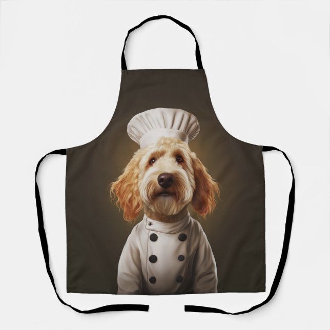 Tablier Chef chien Goldendoodle (Recto)