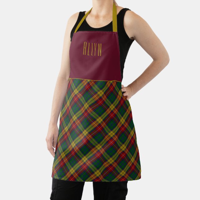 Tablier Chef Clan Buchanan Tartan Nom du plan (Insitu)