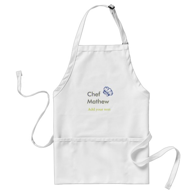 Tablier Chef cuisinier ajouter nom texte hommes cuisine bo (Devant)