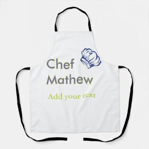 Tablier Chef cuisinier ajouter nom texte hommes cuisine bo