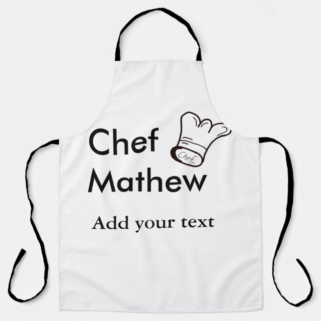 Tablier Chef cuisinier ajouter nom texte hommes cuisine bo (Recto)