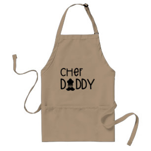 Tablier Chef Daddy Fun Typography Chef Casquette et mousta