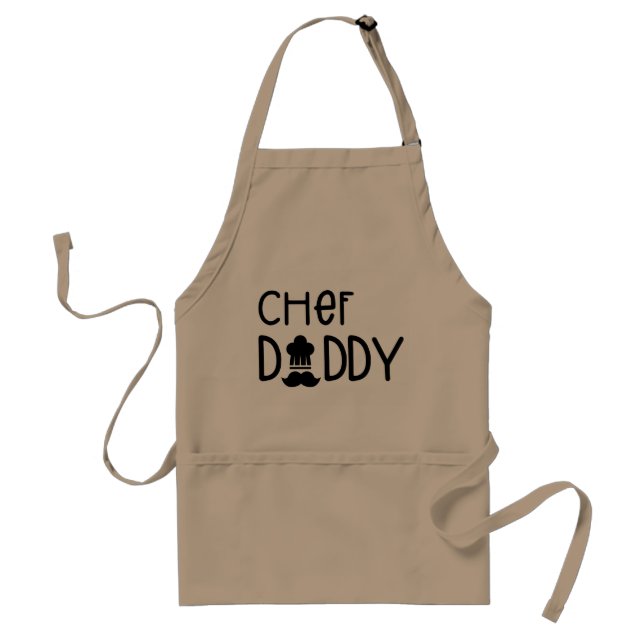Tablier Chef Daddy Fun Typography Chef Casquette et mousta (Devant)