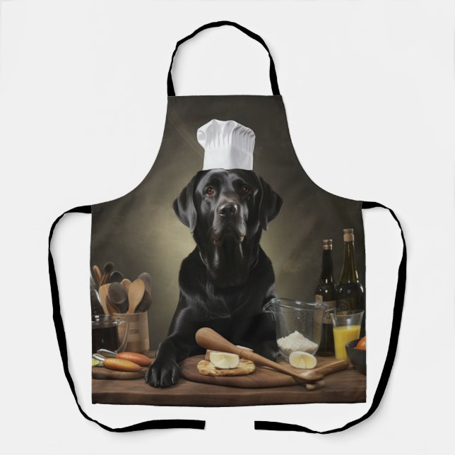 Tablier Chef de chien Black Lab (Recto)