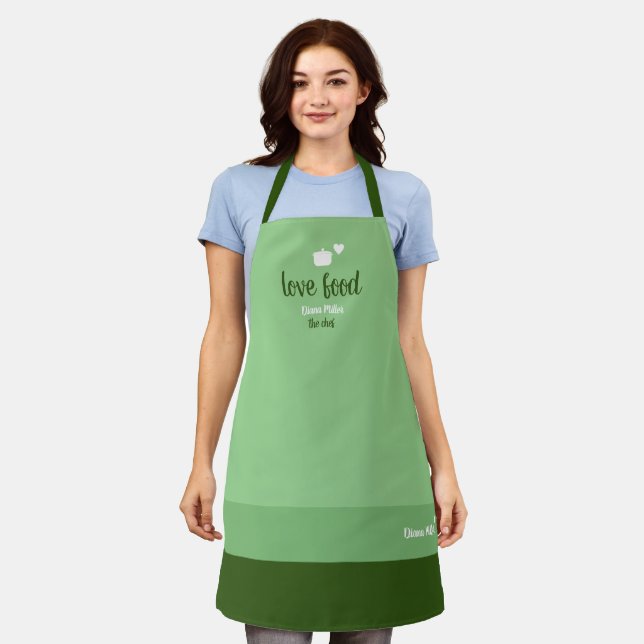 Tablier chef de cuisine d'amour sauge-apron (Porté)