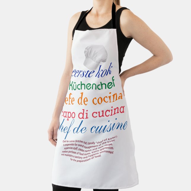 Tablier chef de cuisine is already French, however a possi (Insitu)