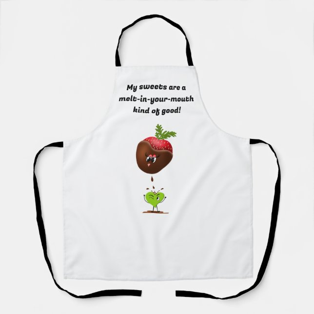 Tablier Chef de fraise recouverte de chocolat Kawaii (Recto)