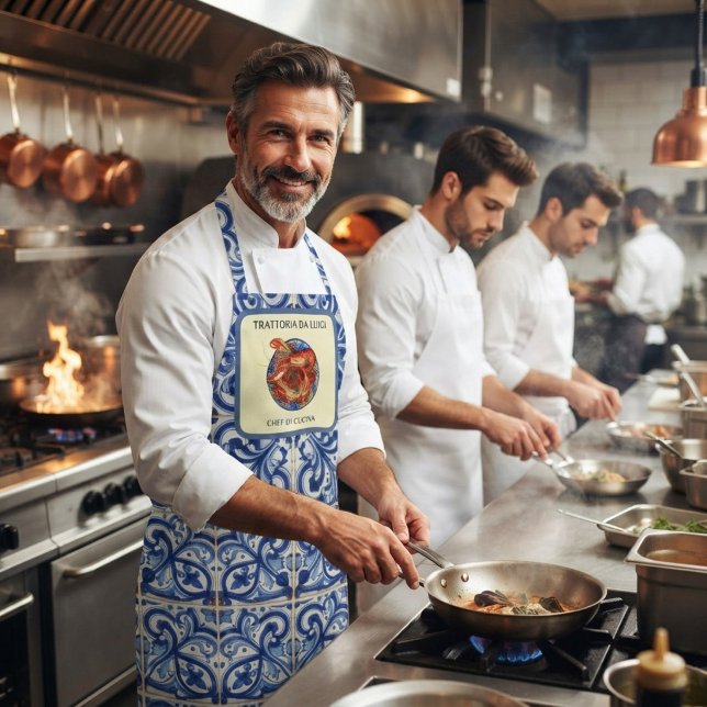 Tablier Chef de restaurant italien de fruits de mer en car (Créateur téléchargé)