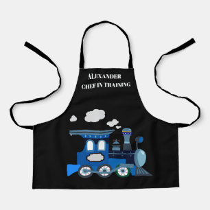 Tablier Chef en formation noir et bleu