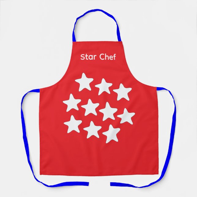 Tablier Chef étoile sangles bleues (Recto)