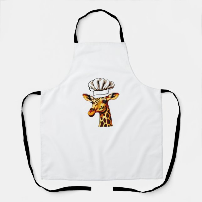 Tablier Chef Giraffe - Cute Giraffe Dans Un Chef Casquette (Recto)