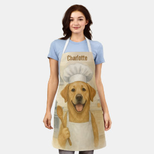 Tablier Chef Labrador Retriever personnalisé à l'aquarelle