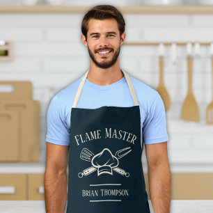 Tablier Chef masculin Texte et nom personnalisé Cuisine ba