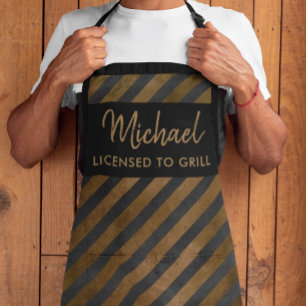 Tablier Chef Moderne de Grillades Cuisinier Rayures Gras