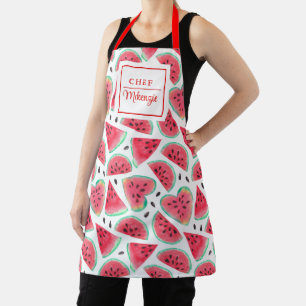 Tablier Chef Motif de pastèque personnalisée Chef femme