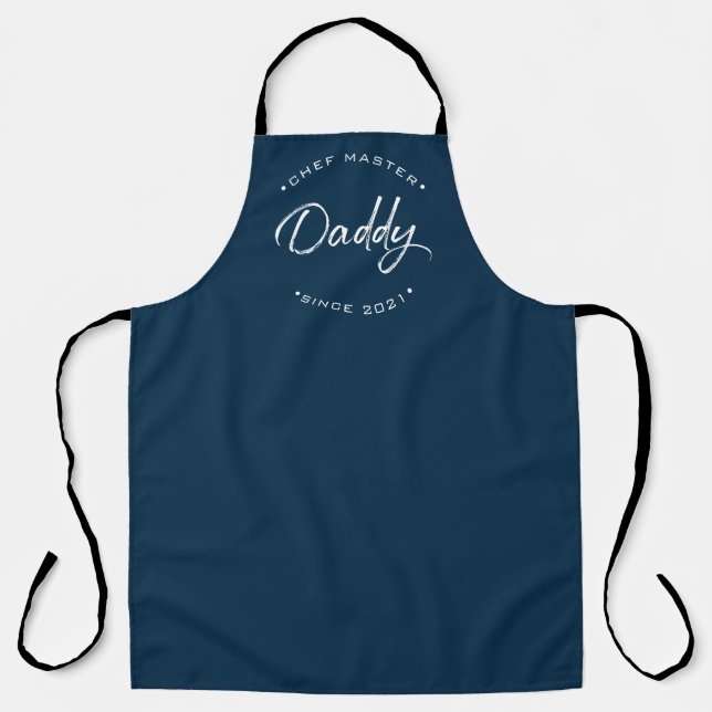 Tablier Chef, papa, année personnalisée Moderne (Recto)