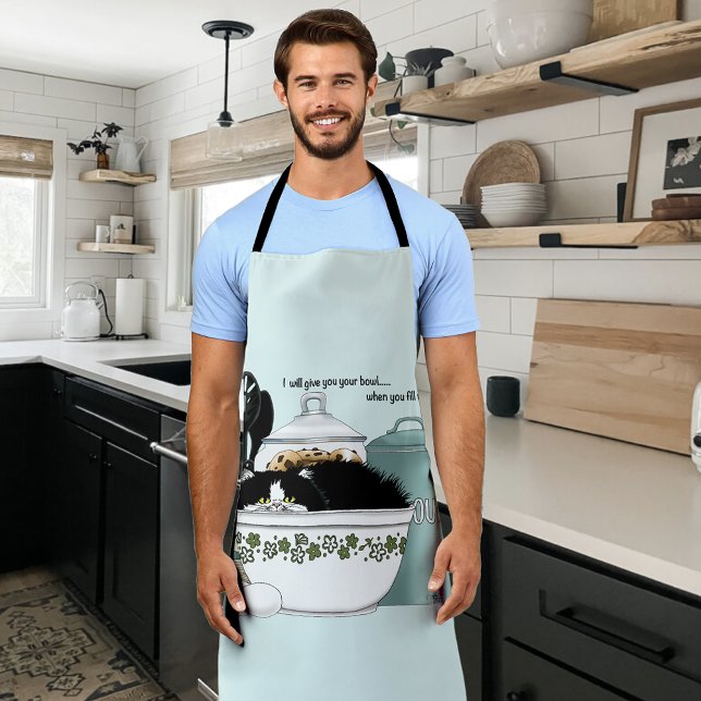 Tablier Chef pâtissier Chat Bleu (Créateur téléchargé)