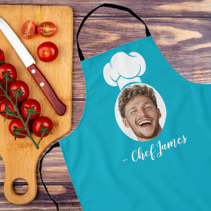 Tablier Chef personnalisé avec photo et nom Cuisine Cadeau