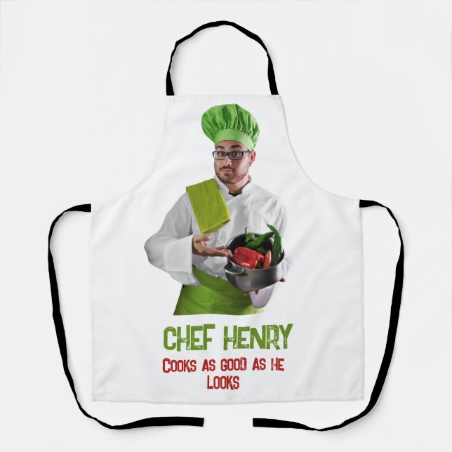 Tablier Chef photo personnalisé (Recto)