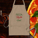 Tablier Chef   principal de PIZZA<br><div class="desc">Chef principal de pizza   en rouge et le vert. Conception graphique par lumirala. Conception drôle des textes pour d'excellents chefs italiens.</div>