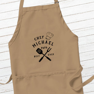 Tablier Chef rustique moderne MEILLEUR PAPA JAMAIS Fête de