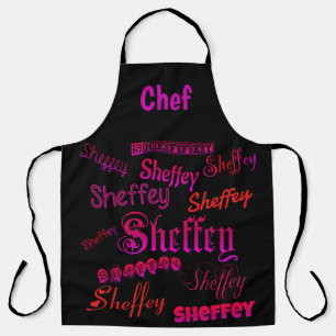 Tablier Chef Sheffey Black, Rose et Rouge