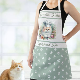 Tablier Chef sucré Chat Casquette Personnalisé Cuisine Paw