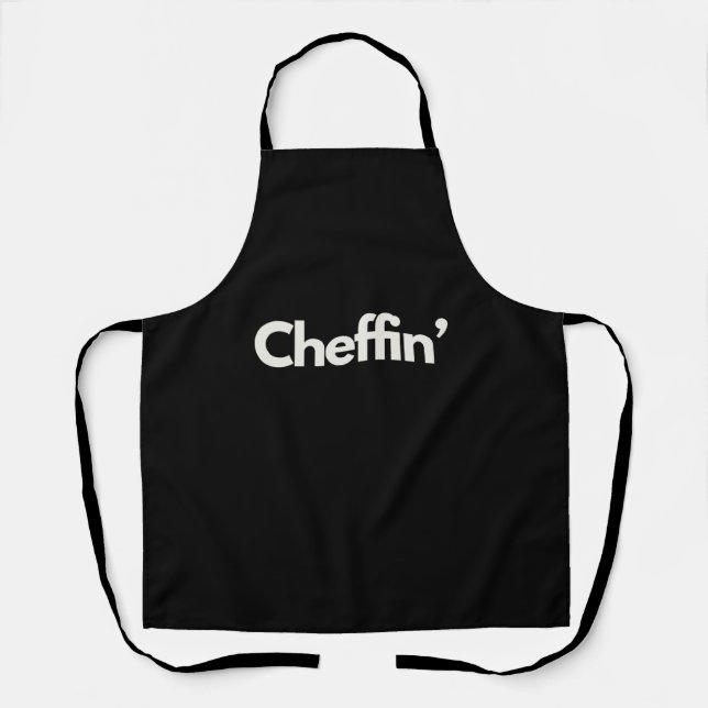 Tablier 'Cheffin' Amusant Encourageant Jeu Drôle  (Recto)