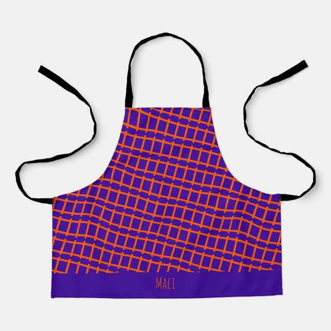 Tablier Chemin de fer Violet Orange Minimal Motif (Recto)