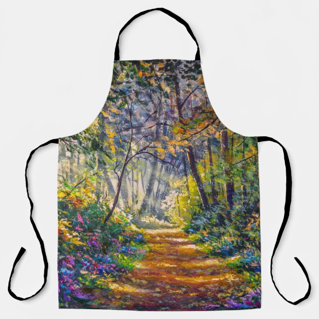 Tablier Chemin de l'impressionnisme : Aquarelle de la forê (Recto)
