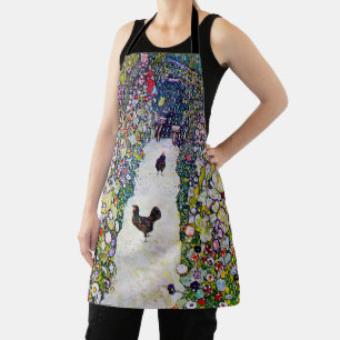 Tablier Chemin du jardin avec les poulets, Gustav Klimt