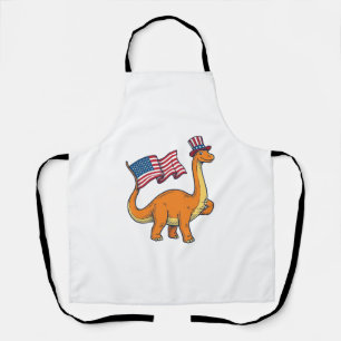 Tablier Chemise avec gravure vintage du drapeau de dinosau