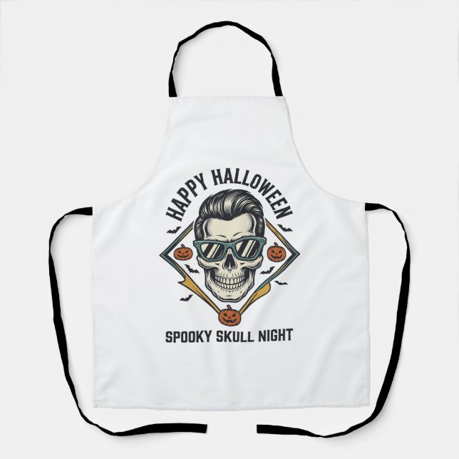 Tablier Chemise crâne Halloween Gravure vintage Graphique_ (Recto)