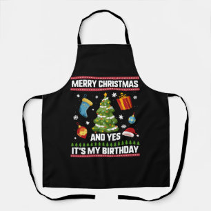 Tablier Chemise D'Anniversaire De Noël, Joyeux Noël Et Oui