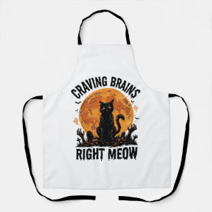 Tablier Chemise d'art de gravure vintage Halloween Chat Zo