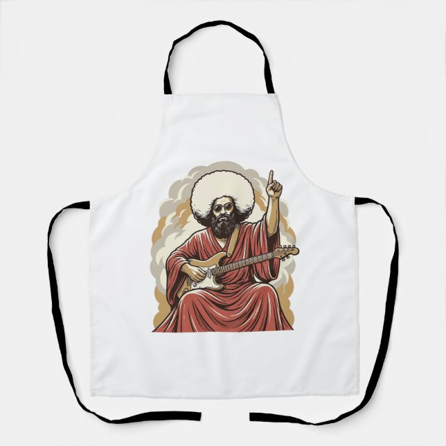 Tablier Chemise d'art vectoriel de guitariste de gravure v (Recto)