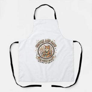 Tablier Chemise d'art vectoriel vintage Café et chats Chat