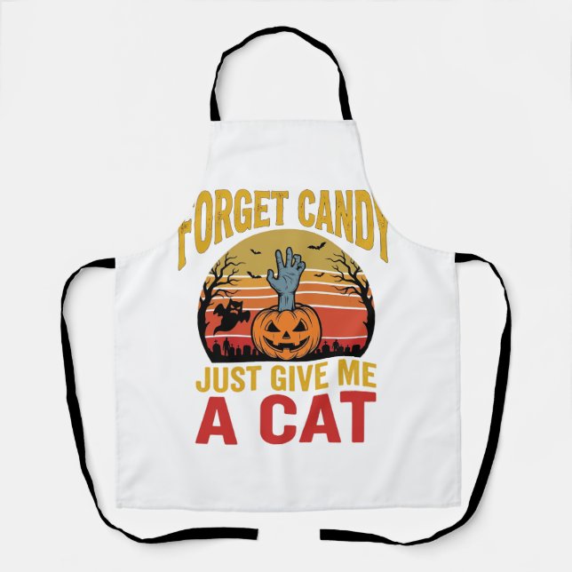 Tablier Chemise de candy drôle pour amateur de chat Hallow (Recto)