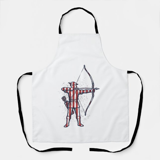 Tablier Chemise de chasse à l'arc du drapeau américain Vin (Recto)
