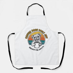 Tablier Chemise de chien de café Design de mug de chiot gr
