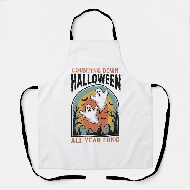 Tablier Chemise de compte à rebours d'Halloween Graphique  (Recto)