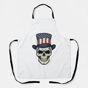 Tablier Chemise de conception de crâne patriotique de grav