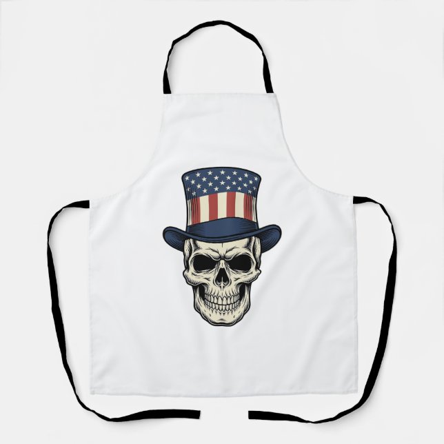 Tablier Chemise de conception de crâne patriotique de grav (Recto)