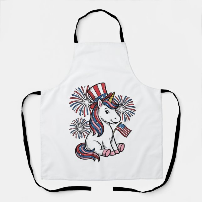 Tablier Chemise de conception de feux d'artifice de licorn (Recto)