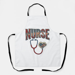 Tablier Chemise de conception de stéthoscope patriotique d