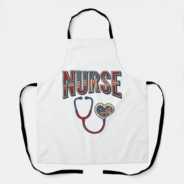Tablier Chemise de conception de stéthoscope patriotique d (Recto)
