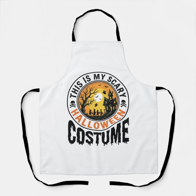 Tablier Chemise de costume d'Halloween effrayant avec grav (Recto)