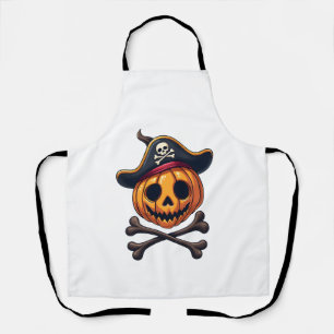 Tablier Chemise de crâne de Halloween Pirate Citrouille